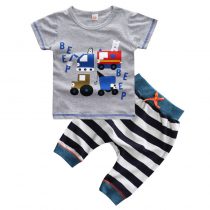 2 Pieces Cutie Cars T-Shirt Tops + Pants Kids Clothes Set Casual Baby Outfit