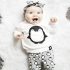 2 Pieces Cutie Penguin T-shirt Top + Pants Kids Clothes Set Fashionable Baby Outfit