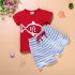 2 Pieces Cutie White Fish T-Shirt Top + Shorts Kids Clothes Set Casual Baby Outfit