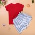 2 Pieces Cutie White Fish T-Shirt Top + Shorts Kids Clothes Set Casual Baby Outfit