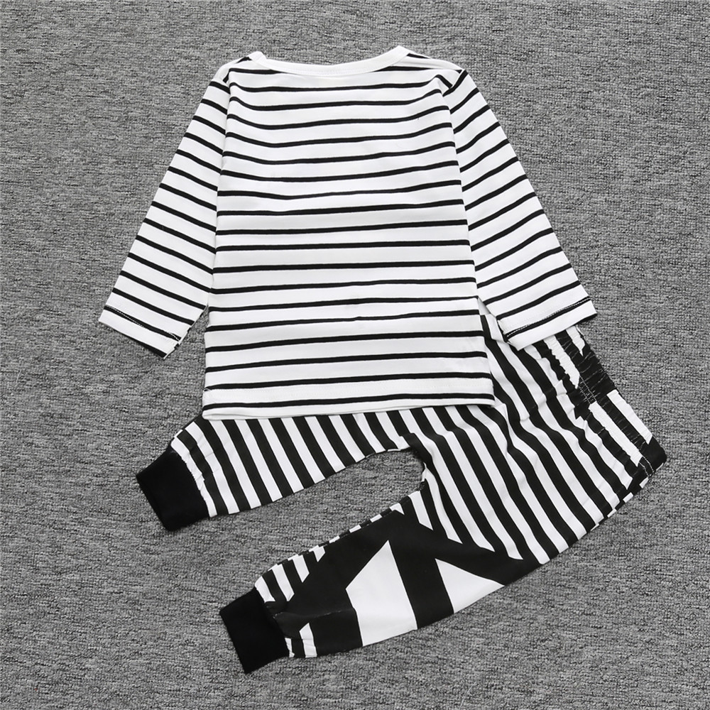 2 Pieces Hey You Long Sleeve Top + Pants Kids Clothes Set Casual Baby Outfit