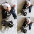 2 Pieces Hey You Long Sleeve Top + Pants Kids Clothes Set Casual Baby Outfit