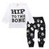 2 Pieces Hip To The Bone Long Sleeve Top + Pants Kids Clothes Set Casual Baby Outfit