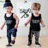 2 Pieces 'SUP Sleeveless Top + Pants Kids Clothes Set Casual Boys Outfit
