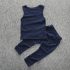 2 Pieces 'SUP Sleeveless Top + Pants Kids Clothes Set Casual Boys Outfit