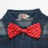 3 Pieces Denim Shirt Bow Tie + Chino Red Pants Kids Clothes Set Fashionable Boy Outfit
