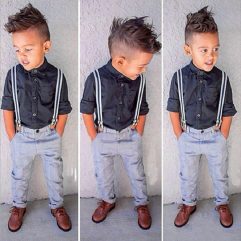 3 Pieces Summer Arvo Stylish Navy Blue Shirt And Royal Blue Chino With Suspenders Clothes Set fashionable Boy Outfit