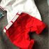 3 Pieces Summer Boat Party Short Sleeves White Shirt With Red And Black Lines And Red Shorts Clothes Set fashionable Boy Outfit