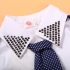 4 Pieces White Shirt With Tie + Skinny Waistcoat and Pants Set Fashionable Boy Outfit