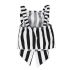 2 Pieces Summer Arvo Stylish Black N White Striped Ribbon Short Sling Top + Ripped Skinny White Pants Clothes Set fashionable Girls Outfit