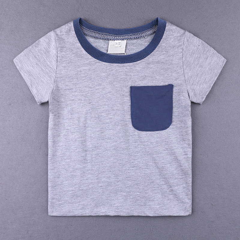 2 Pieces Summer Beach Stylish Pocket T-Shirt + Comfy Colourful Striped Shorts Clothes Set fashionable Boy Outfit