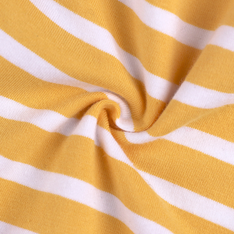 2 Pieces Summer Beach Stylish T-Shirt With Toucan Patched + Comfy Yellow and White Striped Shorts Clothes Set fashionable Boy Outfit