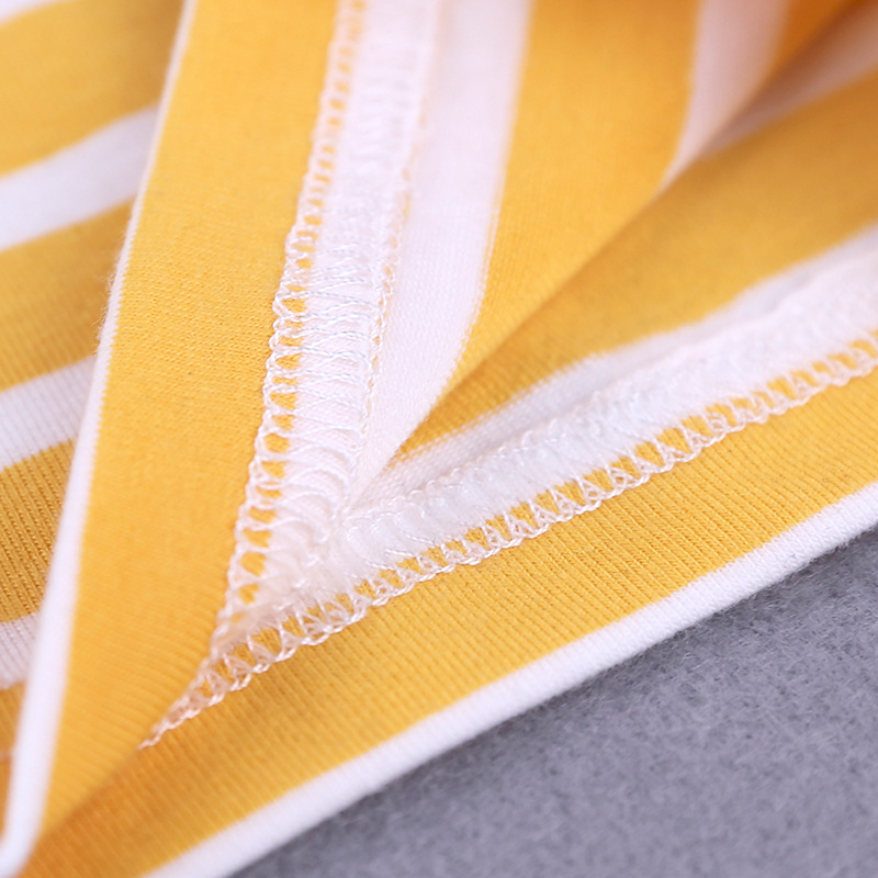 2 Pieces Summer Beach Stylish T-Shirt With Toucan Patched + Comfy Yellow and White Striped Shorts Clothes Set fashionable Boy Outfit
