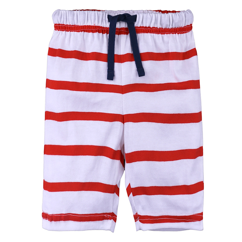 2 Pieces Summer Beach Stylish T-Shirt With Whale Patched + Comfy White and Red Striped Shorts Clothes Set fashionable Boy Outfit