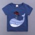 2 Pieces Summer Beach Stylish T-Shirt With Whale Patched + Comfy White and Red Striped Shorts Clothes Set fashionable Boy Outfit