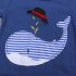 2 Pieces Summer Beach Stylish T-Shirt With Whale Patched + Comfy White and Red Striped Shorts Clothes Set fashionable Boy Outfit