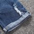 2 Pieces Summer Little Black Tee Top + Ripped Skinny Denim Shorts Clothes Set fashionable Girls Outfit