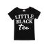 2 Pieces Summer Little Black Tee Top + Ripped Skinny Denim Shorts Clothes Set fashionable Girls Outfit