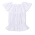 2 Pieces Summer Arvo Ruffle Detail Solid Top+ Ripped Skinny Denim Pants Clothes Set fashionable Girls Outfit