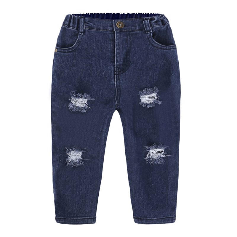 2 Pieces Summer Arvo Ruffle Detail Solid Top+ Ripped Skinny Denim Pants Clothes Set fashionable Girls Outfit