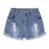 2 Pieces Summer Pink Printed Off Shoulder Top + Ripped Skinny Denim Shorts Clothes Set fashionable Girls Outfit