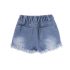2 Pieces Summer Pink Printed Off Shoulder Top + Ripped Skinny Denim Shorts Clothes Set fashionable Girls Outfit
