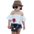 2 Pieces Summer White Off Shoulder Top With Matching Bow Headband + Ripped Skinny Denim Shorts Clothes Set fashionable Girls Outfit