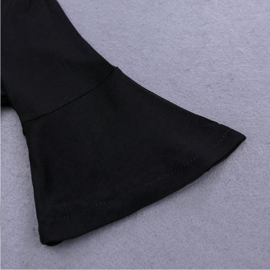 3 Pieces Summer Arvo Black Bell Sleeve Top + Floral Printed Short With Maxi Layer Clothes Set fashionable Girls Outfit