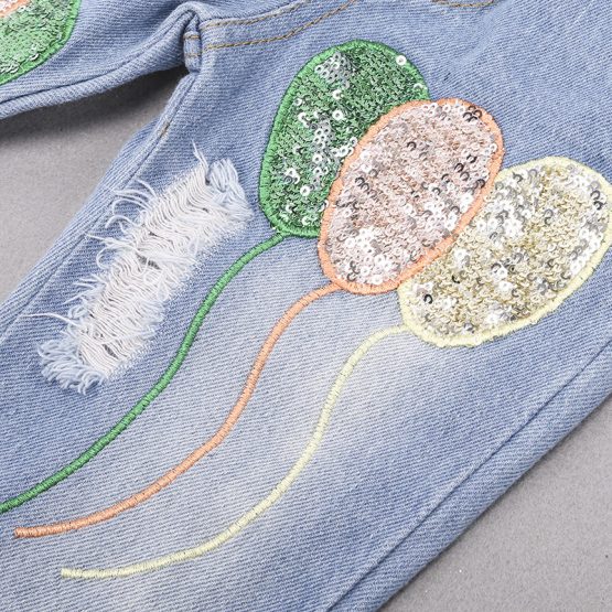 3 Pieces Summer Arvo Yellow Memoire Printed Knot Front Frill Ruffle Sleeve Top With Bow HeadBand + Ripped Skinny Denim Pants Clothes Set fashionable Girls Outfit