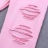 3 Pieces Summer Off Shoulder Pink Striped Top With Matching Bow Headband + Ripped Skinny Pink Pants Clothes Set fashionable Girls Outfit