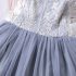 1 Piece Summer Ivory Lace Shoulder Detail Back Bow Tie Blue Tutu Dress Clothes Set fashionable Girls Outfit