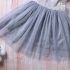 1 Piece Summer Ivory Lace Shoulder Detail Back Bow Tie Blue Tutu Dress Clothes Set fashionable Girls Outfit