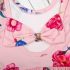 1 Piece Summer Pink Floral Pattern Back Bow Tie Dress Clothes Set fashionable Baby Girls Outfit