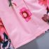 1 Piece Summer Pink Floral Pattern Back Bow Tie Dress Clothes Set fashionable Baby Girls Outfit