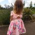1 Piece Summer Pink Floral Pattern Back Bow Tie Dress Clothes Set fashionable Baby Girls Outfit