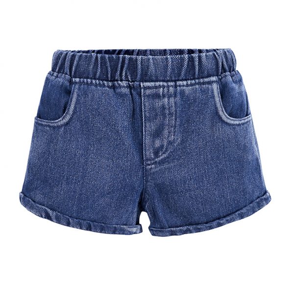2 Pieces Summer Base Blush Ruffle Sleeveless Top + Back Pocket Denim Short Clothes Set fashionable Girls Outfit