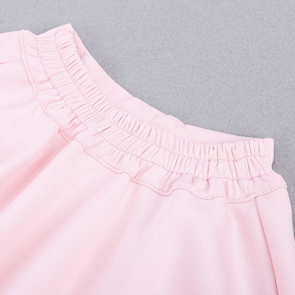 2 Pieces Summer Floral Black Off Shoulder Top + Pink Ruffle Skirt Clothes Set fashionable Girls Outfit