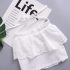 2 Pieces Summer Ivory Ruffle Lace Detail Top + Wave Lace Detail Shorts Skirt Clothes Set fashionable Baby Girls Outfit
