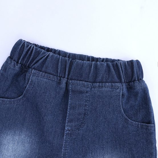 2 Pieces Summer Mustard Lace Off Shoulder Top + Frayed Hem Denim Short Clothes Set fashionable Girls Outfit