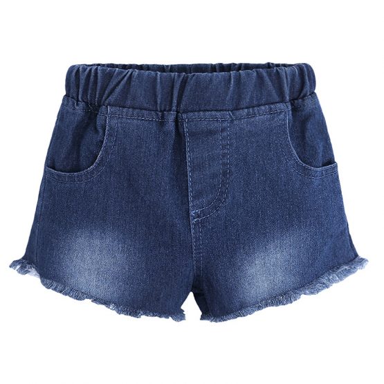 2 Pieces Summer Mustard Lace Off Shoulder Top + Frayed Hem Denim Short Clothes Set fashionable Girls Outfit