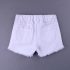 2 Pieces Summer Pink Off Shoulder Top + White Ripped Chino Short Clothes Set fashionable Girls Outfit