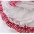 2 Pieces Summer Red And White Check Print Bow Tie Lace Shoulder Detail + Ruffle Hem Layered Skirt Shorts Clothes Set fashionable Girls Outfit