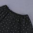 3 Pieces Summer Black Polka Dot Frill Bandeau Top With Matching Headband + Ripped Denim Pants Clothes Set fashionable Girls Outfit