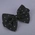 3 Pieces Summer Black Polka Dot Frill Bandeau Top With Matching Headband + Ripped Denim Pants Clothes Set fashionable Girls Outfit