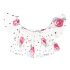 3 Pieces Summer Flowers Pattern White Off Shoulder Top With Matching Headband + Black Ripped Chino Short Clothes Set fashionable Girls Outfit