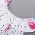 3 Pieces Summer Flowers Pattern White Off Shoulder Top With Matching Headband + Black Ripped Chino Short Clothes Set fashionable Girls Outfit