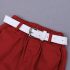 3 Pieces White Yacht Fairing Floral Short Sleeves Shirt + Red Shorts With Belt Clothes Set fashionable Boy Outfit