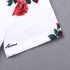 3 Pieces White Yacht Fairing Floral Short Sleeves Shirt + Red Shorts With Belt Clothes Set fashionable Boy Outfit