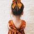 Bow Knot Back Marmalade Ruffle Shoulder Swing Dress Clothes Set fashionable Girls Outfit
