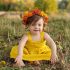Yellow Mustard Bow Knot Back Shirring Detail Swing Dress Clothes Set fashionable Girls Outfit